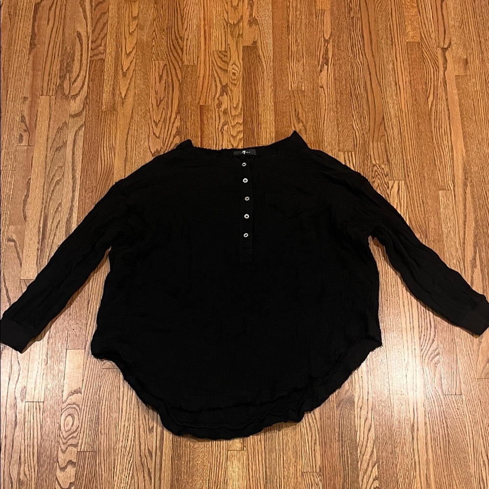 7 for all mankind Black Button-Up Women's Top